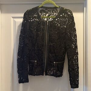 INC International Concepts Black Lace Blazer